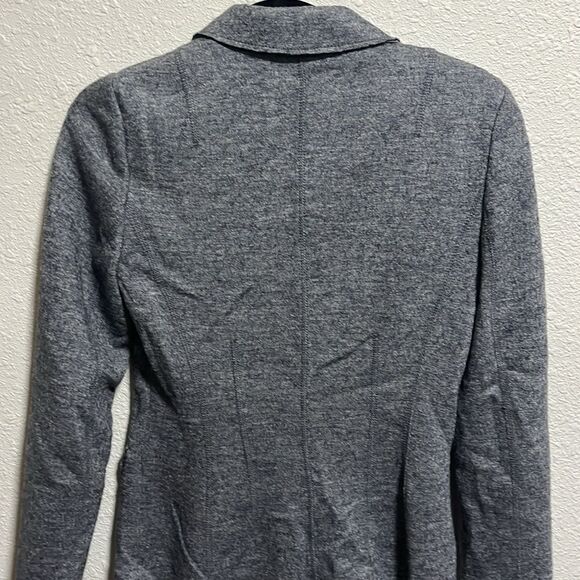 Banana Republic Heather Gray Blazer Size 2 -‎ Viscose Wool Blend - Picture 7 of 8